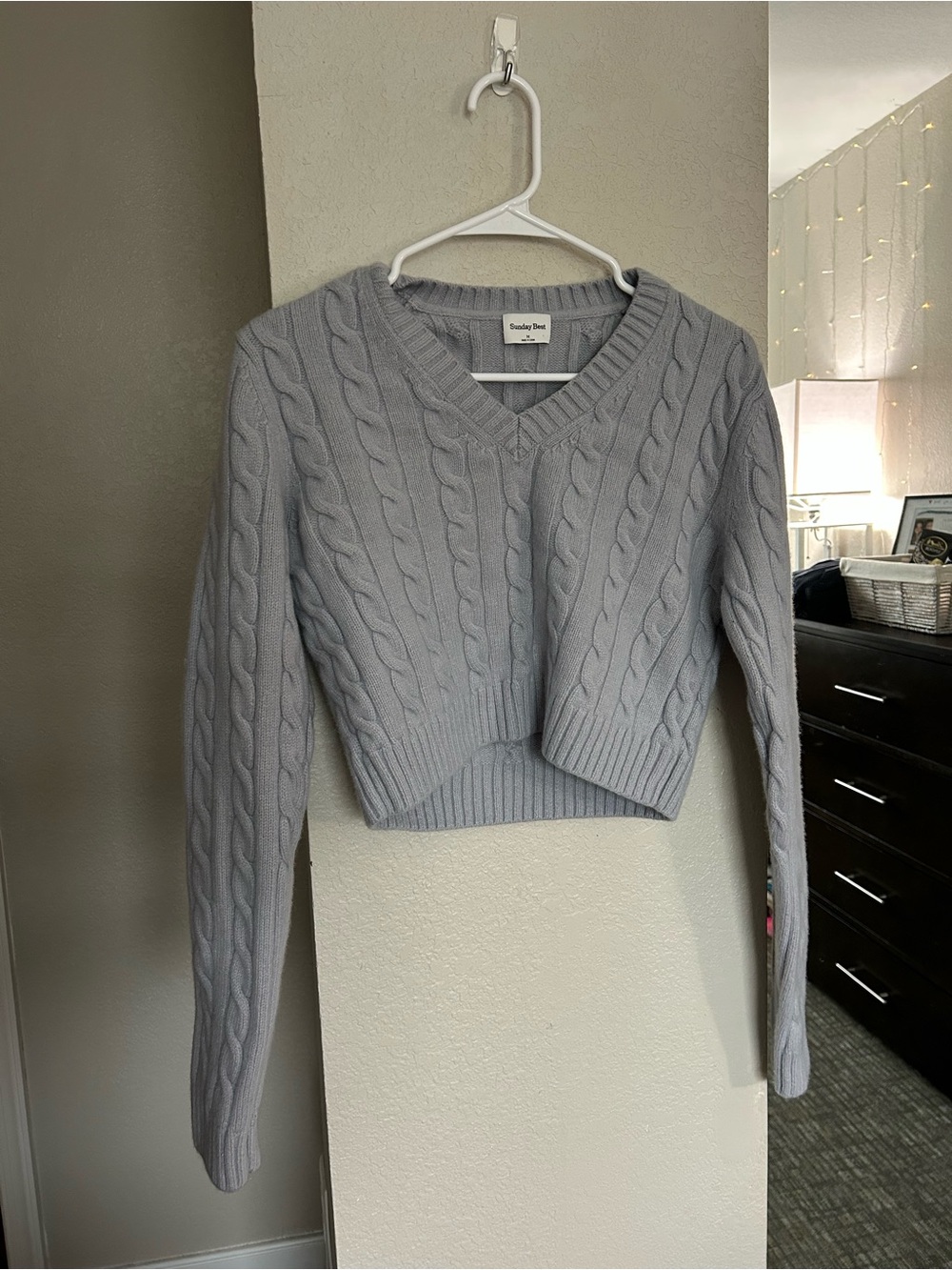 Aritzia Sunday Best Moss Sweater in Heather Gray/ Dusty Blue size medium